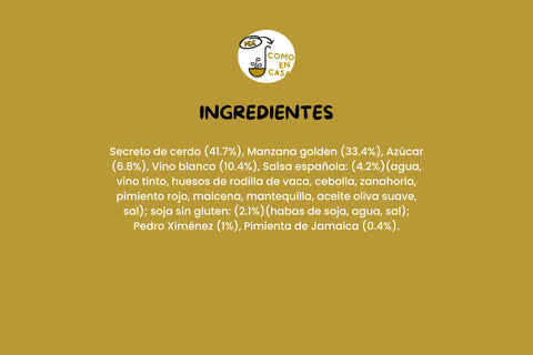 Secreto asado con puré de manzana (350g)