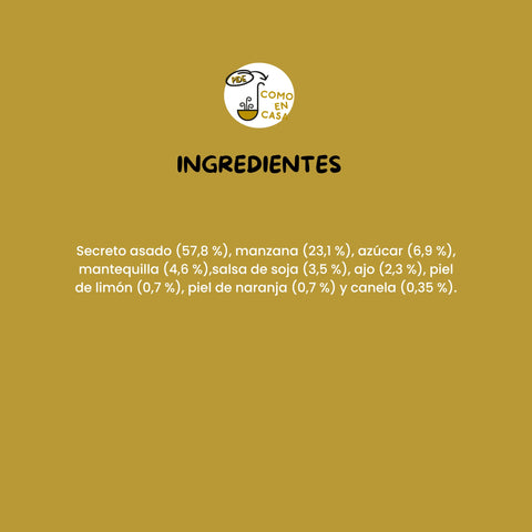 SECRETO IBERICO ASADO CON PURÉ DE MANZANA A LA PIMIENTA  (300g)