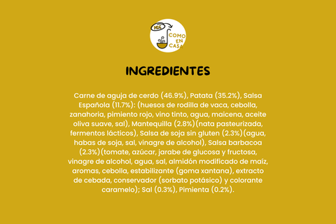 Fricasé de cerdo a la barbacoa con patatas panadera (350g)