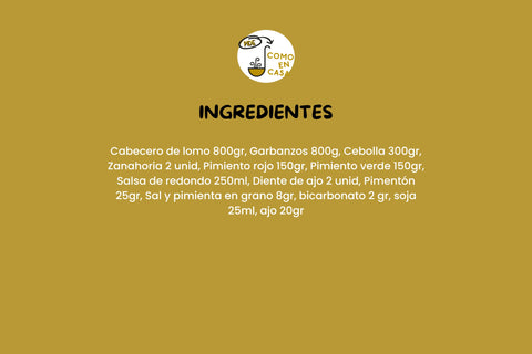 Garbanzos con cabecero de lomo (350g)